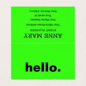 Hallo Neon Green Visitekaartjes (Buitenkant ongevouwen)