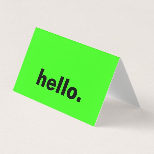 Hallo Neon Green Visitekaartjes (Voorkant)