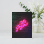 hallo - Neon SIgn Briefkaart (Staand voorkant)