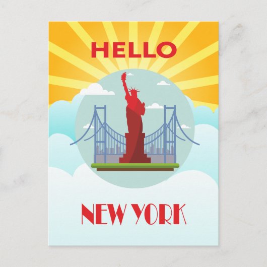 Hallo New York reizen Briefkaart (Voorkant)