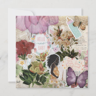 Hallo Nieuwe baby! Baby shower Vlak Wenskaart