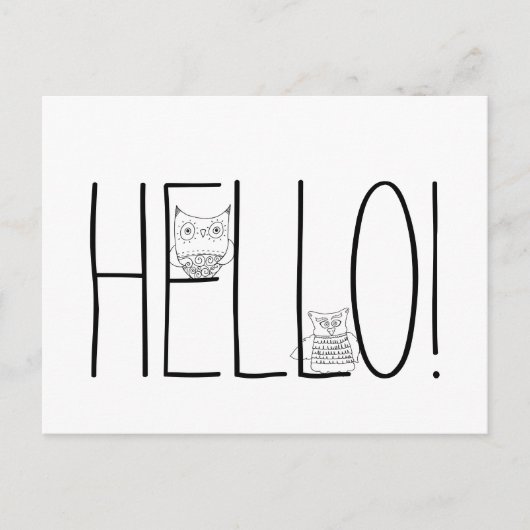 Hallo Night Owls Briefkaart (Voorkant)
