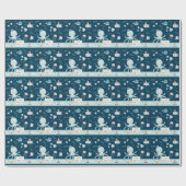 hallo Ocean Octopus en Fish Nautical Blue Kind Cadeaupapier (Vlak)