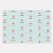 hallo Ocean Octopus en Fish Nautical Blue Kind Inpakpapier Vel (Voorkant 2)