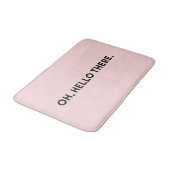 Hallo Oh daar typografie | Lichtroze badmat (Gekanteld)