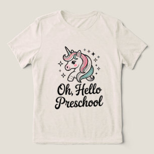 Hallo Oh jee lerarenshirt voor de kleuterschool Tri-Blend Shirt