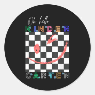 Hallo Oh # Kindergarten Schattigee outfit voor kin Ronde Sticker