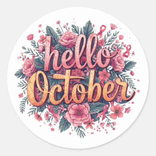 hallo oktober ronde sticker (Voorkant)