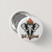 Hallo Olifant Ronde Button 3,2 Cm (Voorkant /achterkant)