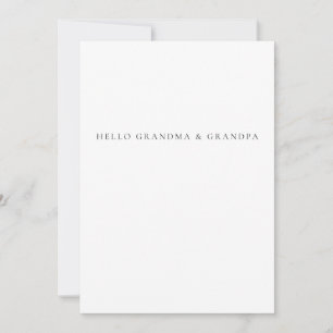 Hallo oma en opa baby onthulling aankondiging