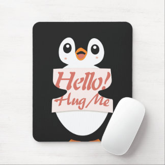 Hallo! Omhels Me - pinguïn kostuum personalisatie Muismat
