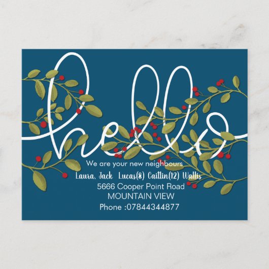 hallo ontmoeten het buurtbriefkaart briefkaart (Voorkant)