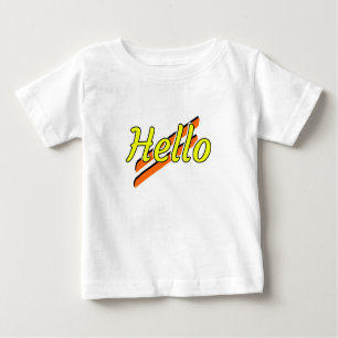 Hallo Ontwerp op een wit baby T-shirt