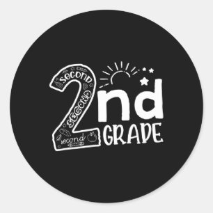 hallo op 2e klas ronde sticker