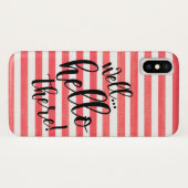 Hallo op het Red Stripes iPhone X-Hoesje Case-Mate iPhone Case (Achterkant (horizontaal))