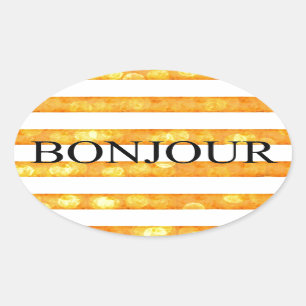 Hallo Oranje Streep Bokeh Ovale Sticker