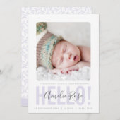 HALLO PAARS FOTO GEBOORTE AANKONDIGING (Voorkant / Achterkant)