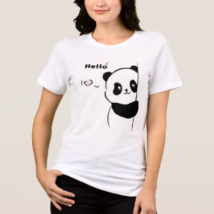 Hallo Panda Liefde Tri-Blend Shirt