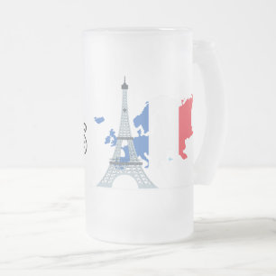 hallo Paris Frosted Glass Beer Mok
