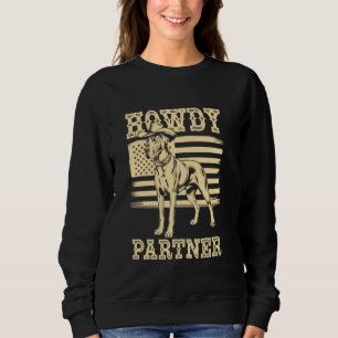 Hallo Partner Cowboy Hond Great Dane Vlag Trui