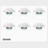 Hallo Party Streamers Ronde Sticker (Vel)