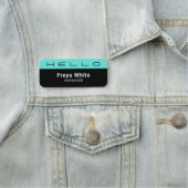 Hallo PASTEL GROEN, ZWART Naamplaatje (In situ)