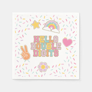 Hallo Patch Preppy Dubbele cijfers 10e verjaardag Servet