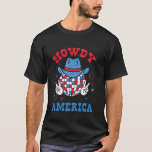 Hallo Patriottische Cowboyhoed 4 juli T-shirt