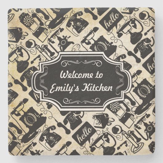 Hallo Personaliseren Stenen Onderzetter (Voorkant)