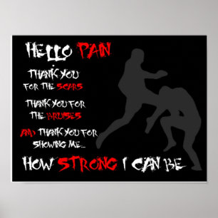 "Hallo Pijn" — MMA Inspirerend Poster