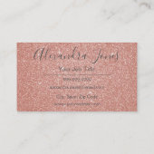 Hallo Pink Glitter en Sparkle Visitekaartje (Achterkant)