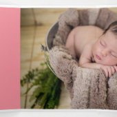 Hallo Pink Heart Photo Collage Baby Drieluik Aankondiging (Binnenkant midden)