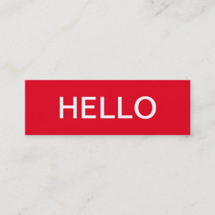 Hallo Plain Simple Clean Red White Professional Mini Visitekaartje
