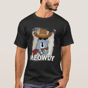 Hallo poes cowboy grappige country muziek t-shirt