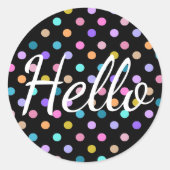 hallo Polka Dots Ronde Sticker (Voorkant)