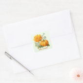 Hallo Pompoen Bloemen Halloween Design Vierkante Sticker (Envelop)
