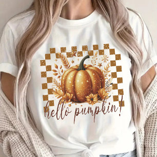 Hallo Pompoen Glitter T-shirt, Knus Herfst Sfeer T T-shirt