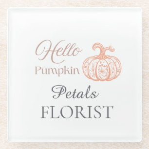 Hallo Pompoen Halloween Bloemist Bedrijfsidentitei Glazen Onderzetter