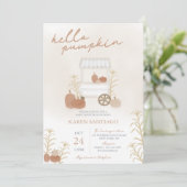 Hallo Pompoen Herfst Baby Shower Uitnodigingen (Staand voorkant)