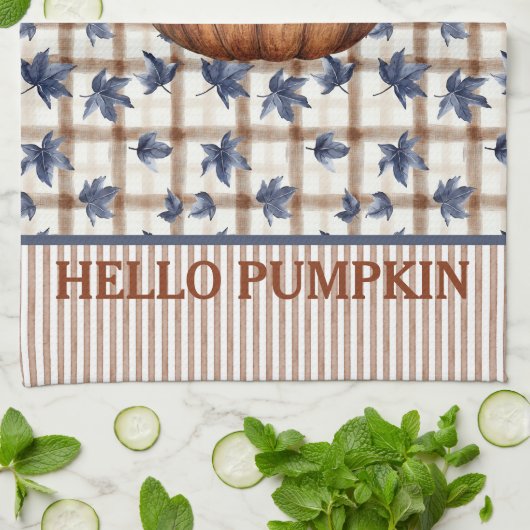 Hallo Pompoen Herfst Boerderij Custom Theedoek (Gevouwen)
