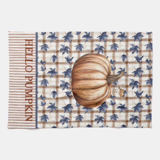 Hallo Pompoen Herfst Boerderij Custom Theedoek (Horizontaal)