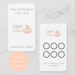 Hallo Pompoen Herfst Branding voor Boetiek Winkel Klantenkaartje