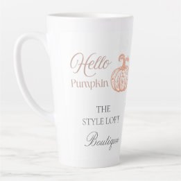 Hallo Pompoen Herfst Branding voor Boetiek Winkel Latte Mok