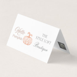 Hallo Pompoen Herfst Branding voor Boetiek Winkel Visitekaartjes