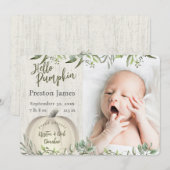 Hallo Pompoen herfst foto geboorte aankondiging (Voorkant / Achterkant)