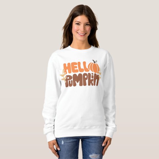 Hallo Pompoen Herfst Sweatshirt | Mode in het naja (Voorkant volledig)