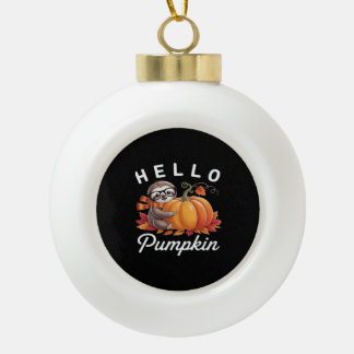 Hallo Pompoen - Schattige Herfst Luiaard Herfstbla Keramische Bal Ornament
