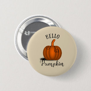 Hallo pompoen waterverf grappige herfst herfst ronde button 5,7 cm
