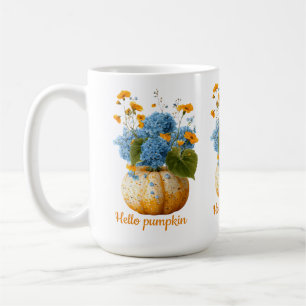 Hallo Pompoenbloem Halloween arrangement Koffiemok
