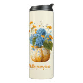 Hallo Pompoenbloem Halloween arrangement Thermosbeker (Gedraaid links)